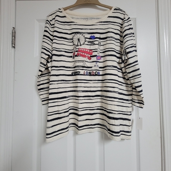 Talbots NWT Striped London Graphic Women's Top - Picture 6 of 14